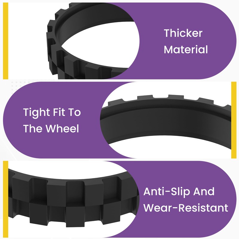 SATUY 4 Packs Tires Replacement for ROOMBA, Sweeping Robot Wheels