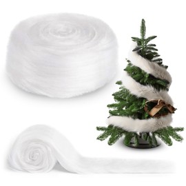 FabricLA Fur | Faux Fur Fabric | White Fur Ribbon Trim Fabric - 2" Wide x 36" Long (3 FT) Fake Fur Fabric - Soft Christmas White Faux Fur for Crafting, Sewing, and Decorating, Fur Trim Fuzzy Fabric