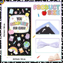 Supervitae Composition Notebook Banner for Back to School Classroom First Day of School Door Cover Welcome Banner Wall Front Door Porch Sign for Kindergarten Preschool Elementary Decor (Complete)