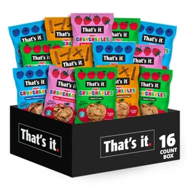 Thats it. Paquete variado de Fruit Crunchables, snacks de fruta para nios, 100  crujientes de fruta, de origen vegetal, sin OMG, sin gluten, sin...   