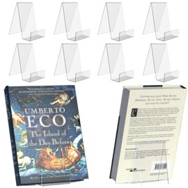 ZHIGOU 10-pack Clear Acrylic Display Stands For Tablet, Cd, Photo Album, Brochure Holder, Desktop Easel, Book, Card, Library, Store Shelf, Office And Home - Durable Multipurpose Desktop Organizer