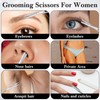 2 Pieces Facial Hair Small Scissors Eyebrow Scissors Professional Nose