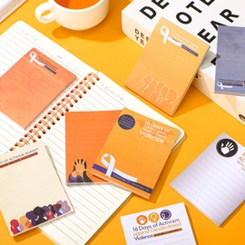 Dispowreath 32 Pads 16 Days of Activism Against Gender Based Violence Sticky Notes 3 x 4 Inches Stickers Reminder Decor for Orange The World Party Supplies