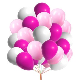 Pink and White Balloons, Hot Pink balloons 10 inch Pink Hot PInk And White Balloons Pink Party Decoration Birthday Decoration Girls Weddings Festival Decoration