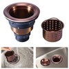 KONE 3/1-2 Inch Sink Drain Assembly Antique Copper Kitchen Sink