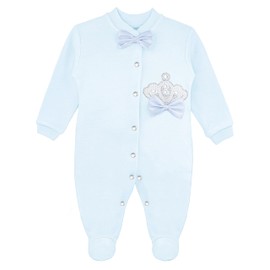 Lilax Conjunto de regalo de 3 piezas de Layette Newborn Crown Jewels para bebé niño recién nacido, azul celeste, 0-3 Months