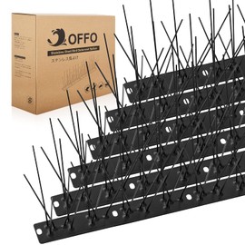 OFFO Black Bird Spikes Pre-Assembled for Pigeons Birds, Cover 24 Feet Durable Bird Spikes with Stainless Steel for Fence Roof Mailbox Window