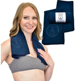 Tatago Hot Yoga Sweat Towel & Hand Towel - Soft & Absorbent, Quick Drying Microfiber, Non Slip for XL Yoga Mat or Gym, Travel Towel 2-Pack