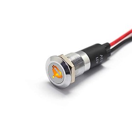 Alpinetech PL12MS 12mm 1/2" 12V LED Metal Signal Indicator Pilot Dash Light (Fuel Filter)