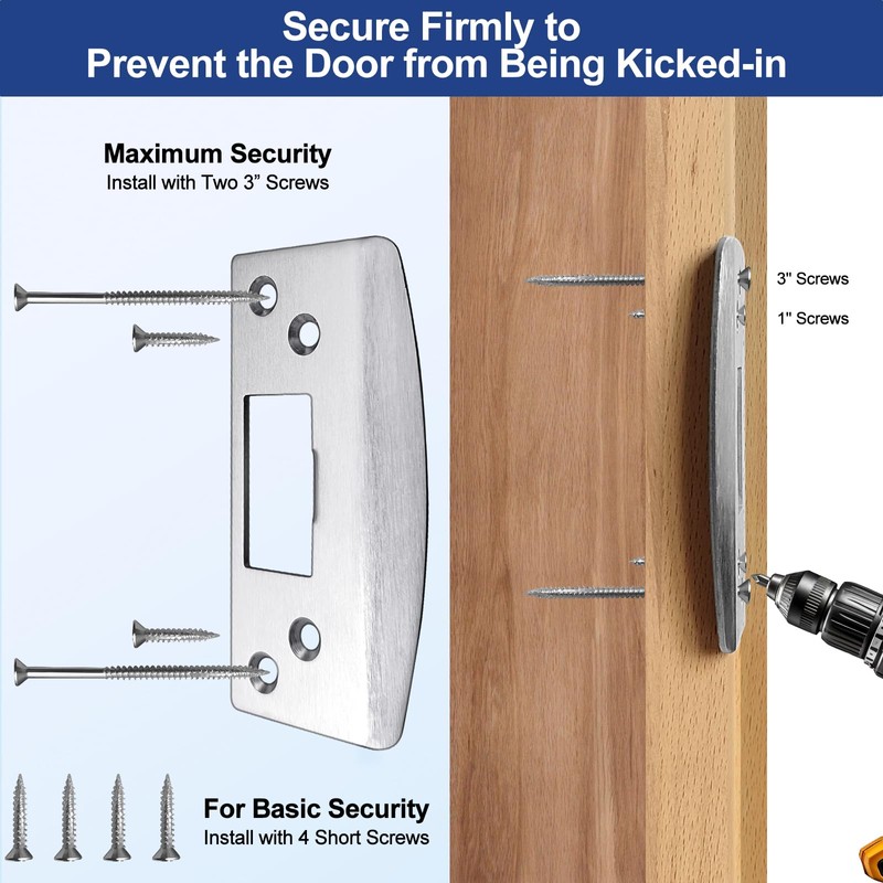MOSECYOU Oversized Door Strike Plate, Heavy Duty Version, Reinforced Enlarged