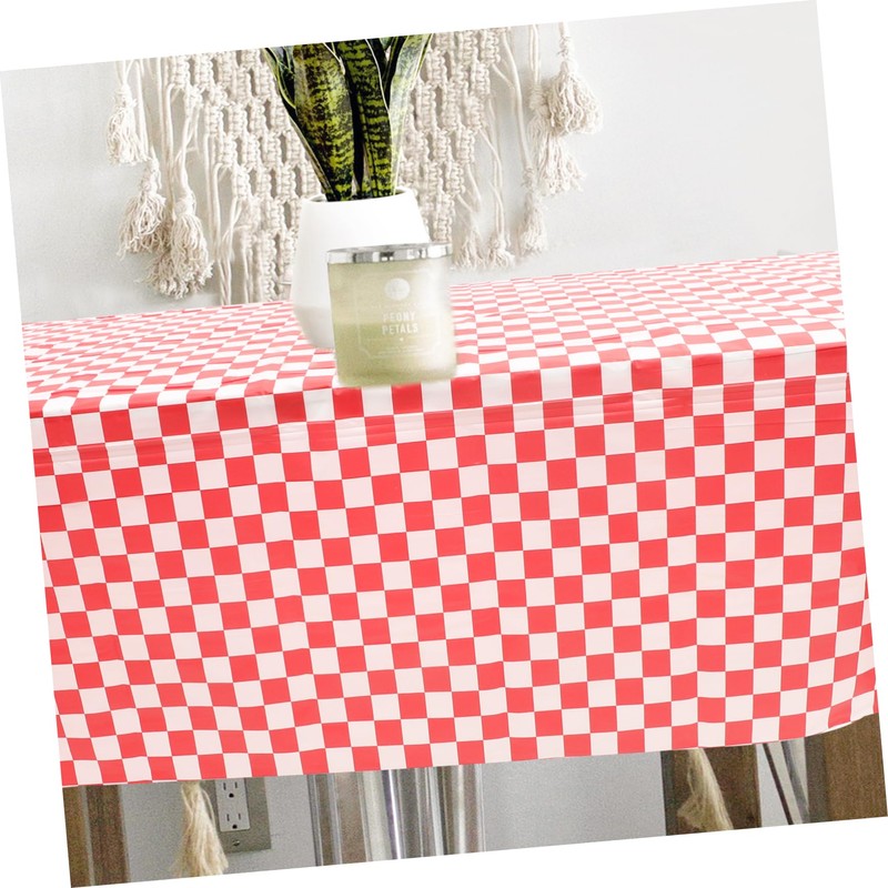 iplusmile 2Pcs Checkered Rectangular Tablecloths Thick Cotton Linen Table Covers