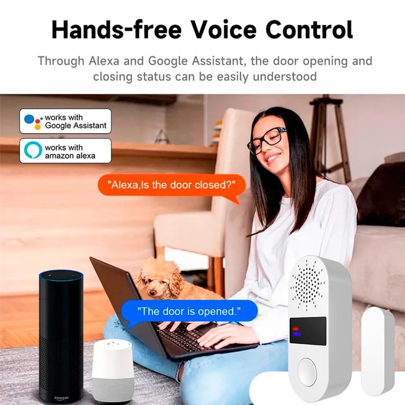 Mengshen Smart WiFi Door Sensor No Hub Needed Wireless Window