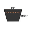 D&D PowerDrive 3VX710 V Belt, Rubber, 3/8" x 71" OC