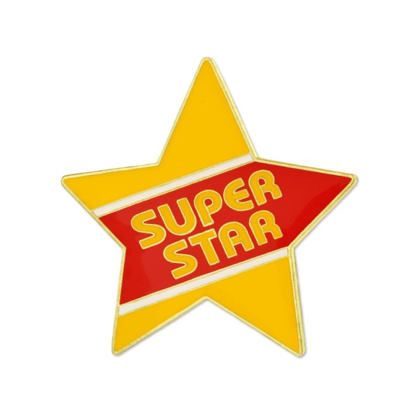 PinMart Super Star Yellow and Red Enamel Lapel Pin