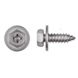 25 M6.3-1.81 X 20mm Stainless Steel Phillips Hex Head License Plate Screws
