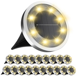 INCX Solar Lights Outdoor Waterproof,20 Pack Solar Lights for Outside, Solar Garden Lights Landscape Lighting for Patio Pathway Lawn Yard Deck Driveway Walkway, Warm White