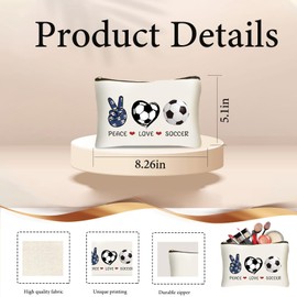 DHQH Soccer Gifts for Women, Sports Party Favors Team Gifts for Soccer Lovers, Birthday Gift for Player Coach Fans, Aesthetic Canvas Tote Bag Grocery Bag for Shopping