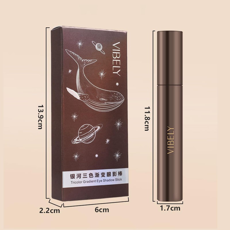 HESBUTY Eyeshadow Stick, 3 Colors, Stick Eyeshadow, Gradation, Hard to