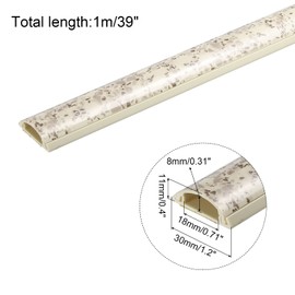 PATIKIL Floor/Wall Cable Raceway Cord Cover 39" Lx1.2 Wx0.4 H Cord Hider Channel Self-Adhesive for TV Wire Management 2pcs