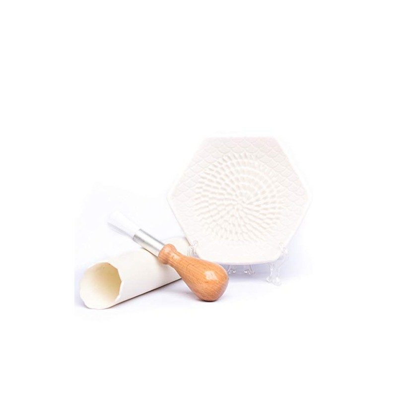 The Grate Plate 3 Piece Handmade Ceramic Garlic Grater Set