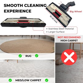 Replacement Vacuum Head Compatible with Miele Vacuum Cleaners| Works on Low-Pile Carpets and All Smooth Floors | 35MM Vacuum Floor Brush and Carpet Attachment | Hardwood Floor Attachment