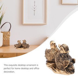 Chinese Mandarin Love Birds Statue Decorative Mandarin Feng Shui Mandarin Ducks Wedding Souvenirs (Bronze)