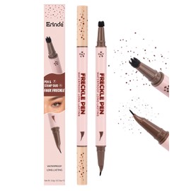 Erinde 2-In-1 Dual-Ended Freckle Pen & Freckle Stamp, Waterproof Freckles Makeup Kit with Precise Curved Tip for Natural, Lifelike Faux Freckles, Long-Lasting Quick Dry Smudge-Proof Fake Freck Pen, 03