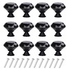 YourGift 12 Pack Drawer Knobs Diamond Shaped Crystal Glass 30mm