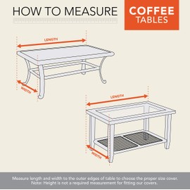 Modern Leisure 2928 Chalet Patio Coffee Table/Ottoman, Outdoor Cover (48 L x 25 D x 18 H inches) Water-Resistant, Beige