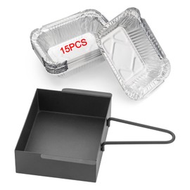 Grill Drip Pan for Nexgrill 720-0830H with 15Pack Aluminum Foil Liner,Grease Catcher Cup Box for Home Depot Nexgrill 720-0830D,720-0888N,720-0925P,720-0896,720-08882A,Grease Pan for Cuisinart CGG-7400