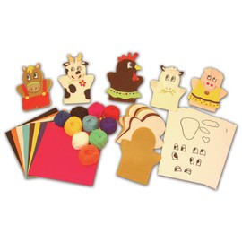 Springboard Farm Animal Hand Puppets Kit - Puppet Making Kit for Children - Kids Craft Sewing Activity Packs - Early Years Learning Resources - 30-Pack - 20 x 16 cm
