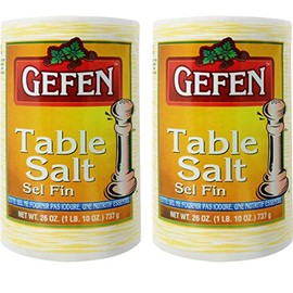 Gefen Table Salt, 26oz (2 Pack, Total 3.25 Pounds) Easy Pour Canister, Product of the USA