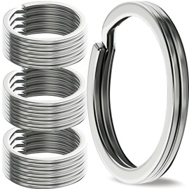 GABOX 12 Pcs Medical-Grade 316L Stainless Steel Key Rings, Ideal for Marine Enthusiasts Pet Accessories Dog Tag Home Car Keys DIY Craft Attachment (316LSS 35mm total 12pcs)