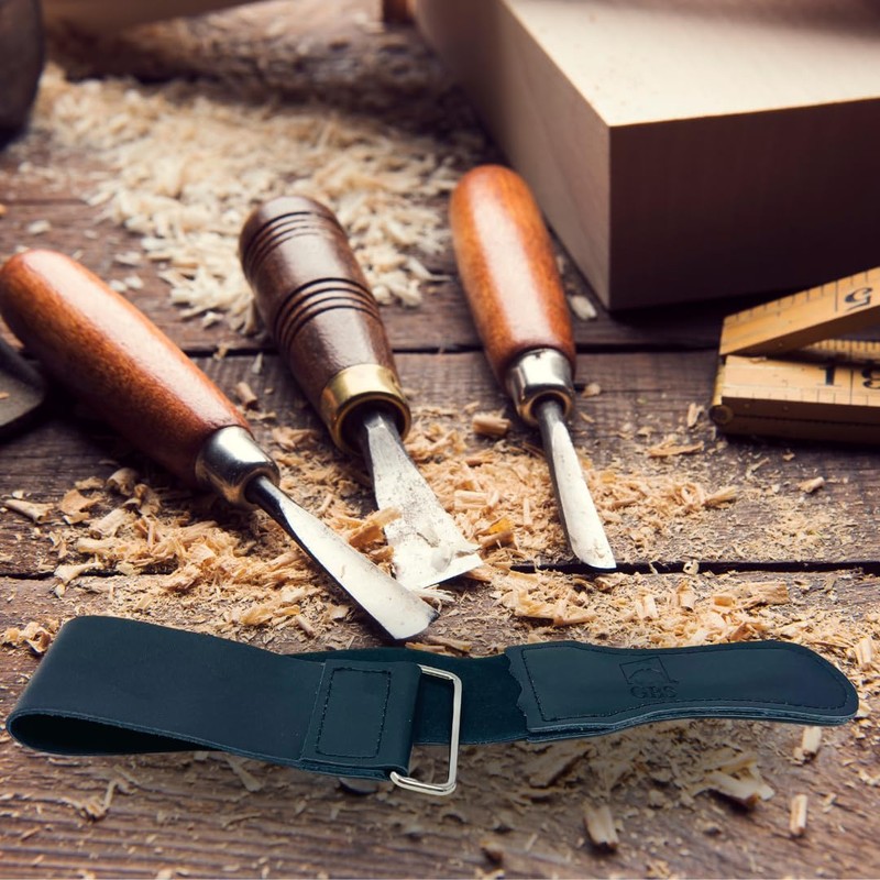 G.B.S Premium Leather Strop for Honing Sharpening Shaving Straight Razors,