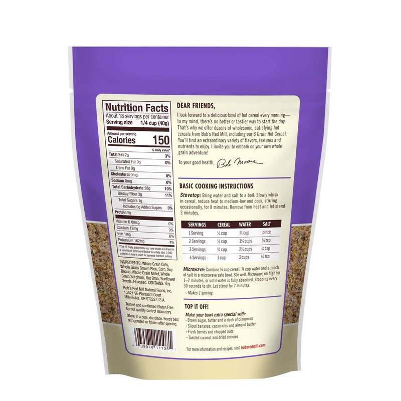 Bobs Red Mill Cereal 8 Grain Gluten Free, 27 oz