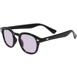 Bestum Inspired Square Sunglasses With Rivets Tinted Lens UV400 (Black, A Blue+A purple)