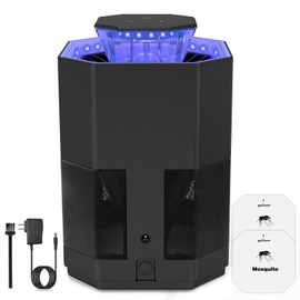 Fruit Fly Traps for Indoors, Powerful 3 Speed Adjustable Mosquito Trap for Kitchen Home, Fly Trap & Catcher with Dual Circles Blue Light & 2 Glue Boards for Mosquitoes Fruit Flies Gnats