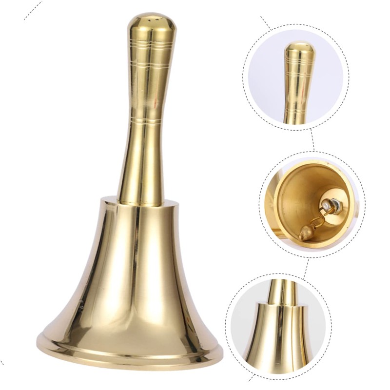 DOITOOL Christmas Handbell Vintage Brass Service Bell for Restaurant Party