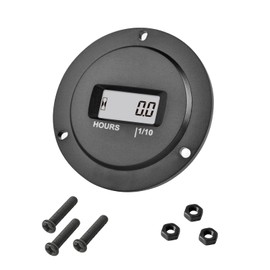Runleader Digital LCD Operating Hour Counter, AC/DC 5V to 277V, Data Storage, Waterproof Design for Lawn Mower Generator, Motorcycle, Golf Cart, Forklift, Scrubber Dryer.