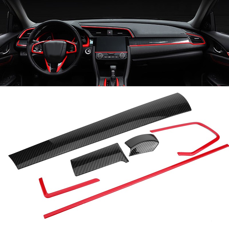 6Pcs Car Console Center Dashboard Cover Trim Decorative Stickers for