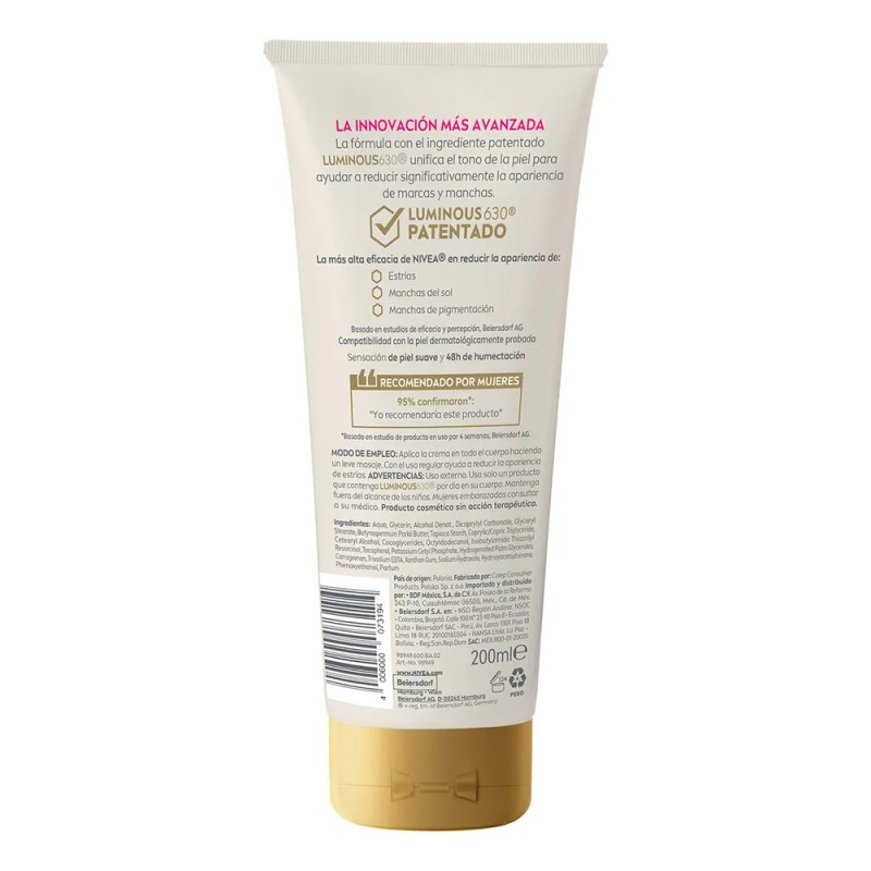 Crema Corporal Anti-manchas Y Estrías Luminous 200ml Nivea