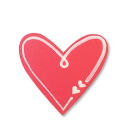Roeda Brighten Your Life 14263pk 3" Coral Heart with Heart Accents Valentine's Day Love Magnet Made in USA