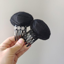 4Pcs Rhinestone Flower Bump It Up Volume Hair Base Inserts Front Hair Base Comb Bun Cushion Invisible Fluffy Hair Pad Volume Hair Base Hair Bump Clip Volume Increased Pads for Women (Random Color)