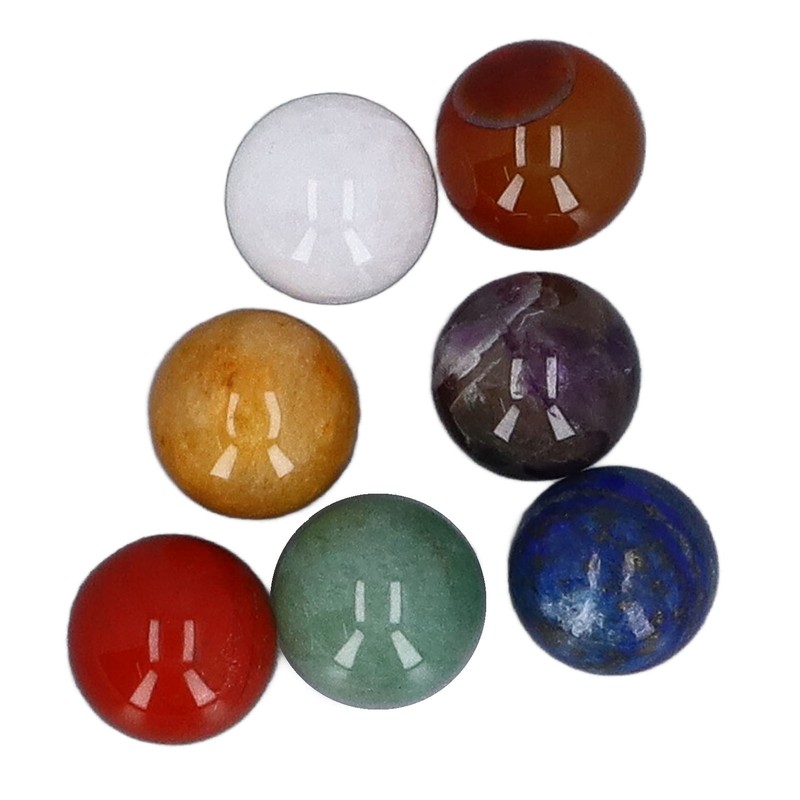 7pcs Chakra Crystal Balls Topaz Redstone Green Aventurine Lapis Lazuli