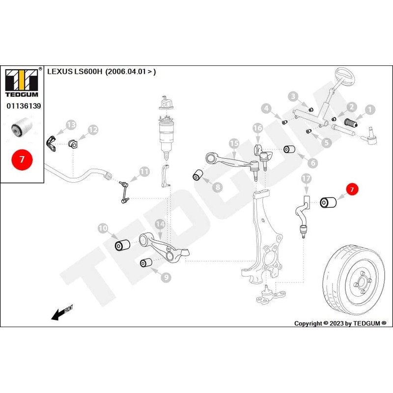 Bushing, Suspension Arm Bearing TEDGUM 01136139