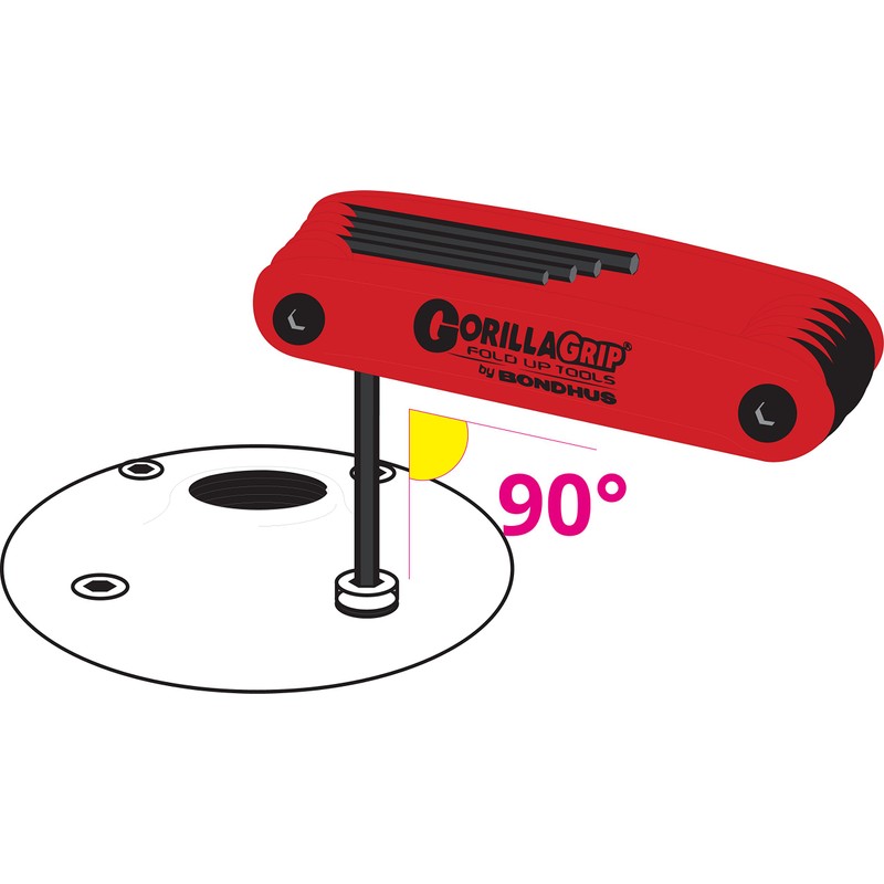 【国内正規品】BONDHUS(ボンダス) 六角レンチ ゴリラグリップ®ナイフ型ツール 黒染め加工 7本組 (2、2.5、3、4、5、6、8mm) HF7M No.12587