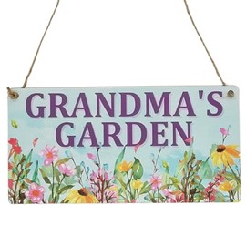 Second Ave Grandma's Garden Wooden Hanging Rectangle Home Sign Plaque Mother's Day