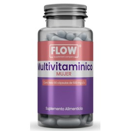 Vitaminas para Mujer - 90 Cápsulas de 500 mg - Suministro para 1 mes - Multivitamínico Mujer - Sin azúcar - Flow Supplements