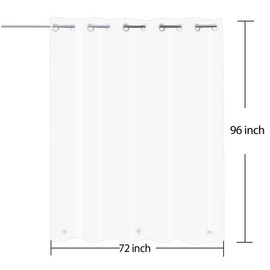YISURE No Hook Extra Long Shower Curtain Liner 96 Inches, Frosted Hookless PEVA Plastic Waterproof Heavy Duty Bathroom Curtain Hook Free Shower Liner 72x96 Inches