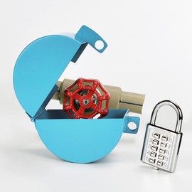 Water Valve Lock Outdoor Faucet Universal Jack Child Protective Box, Garden Hose Bib Locking Device Metal Lock Box and Oil & Gas Valve Padlock for Diameter Handles 1.5"-3.5" (Blue)